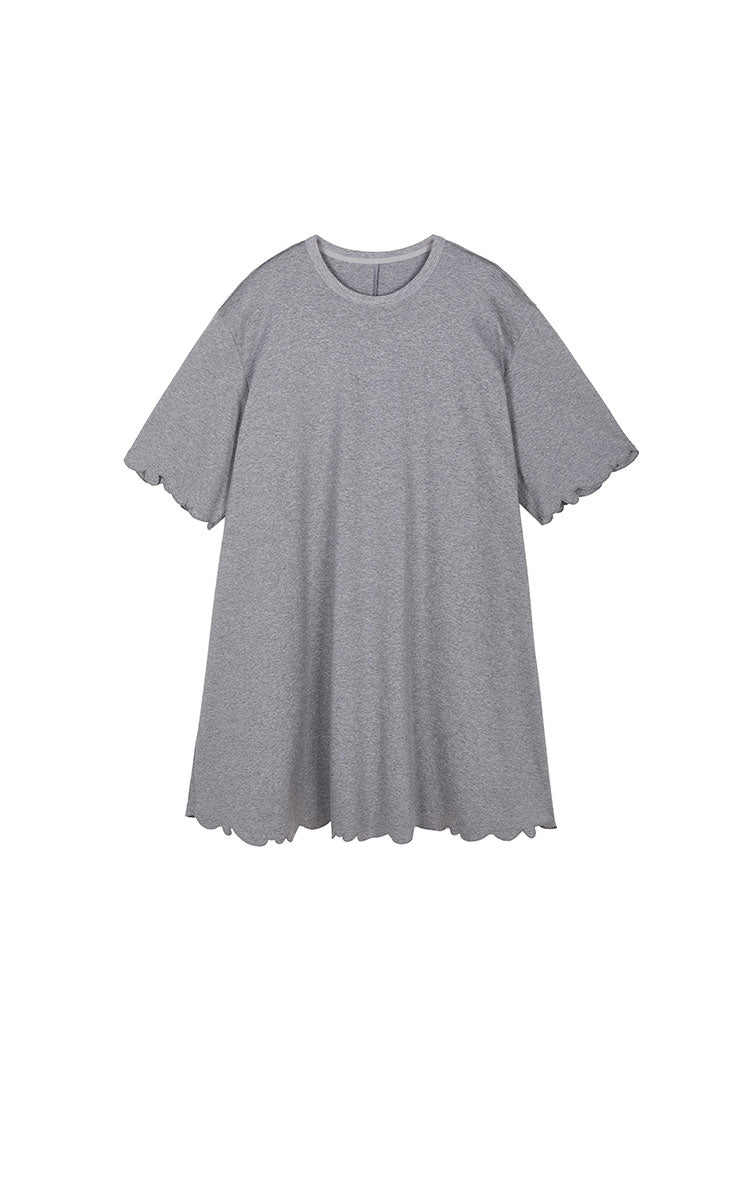 Dress / JNBY Cotton A-Line Short Sleeve Dress Lead Heather Grey