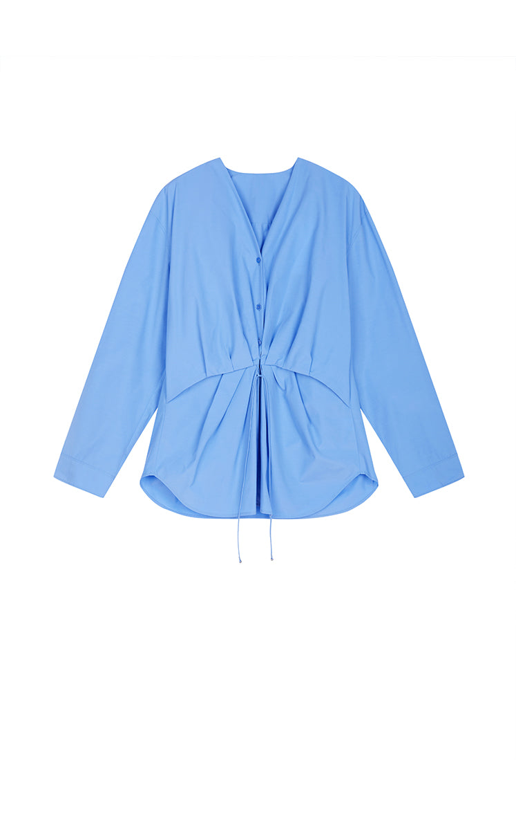 Shirt / JNBY Relaxed Fit Tie-Waist Long Sleeve Blouse