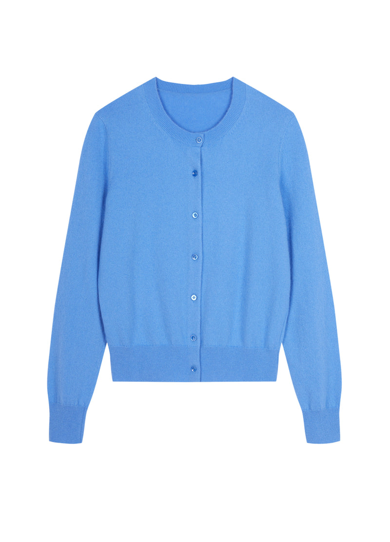 Cardigan / JNBY Wool Cashmere Blend Cropped Knit Blue