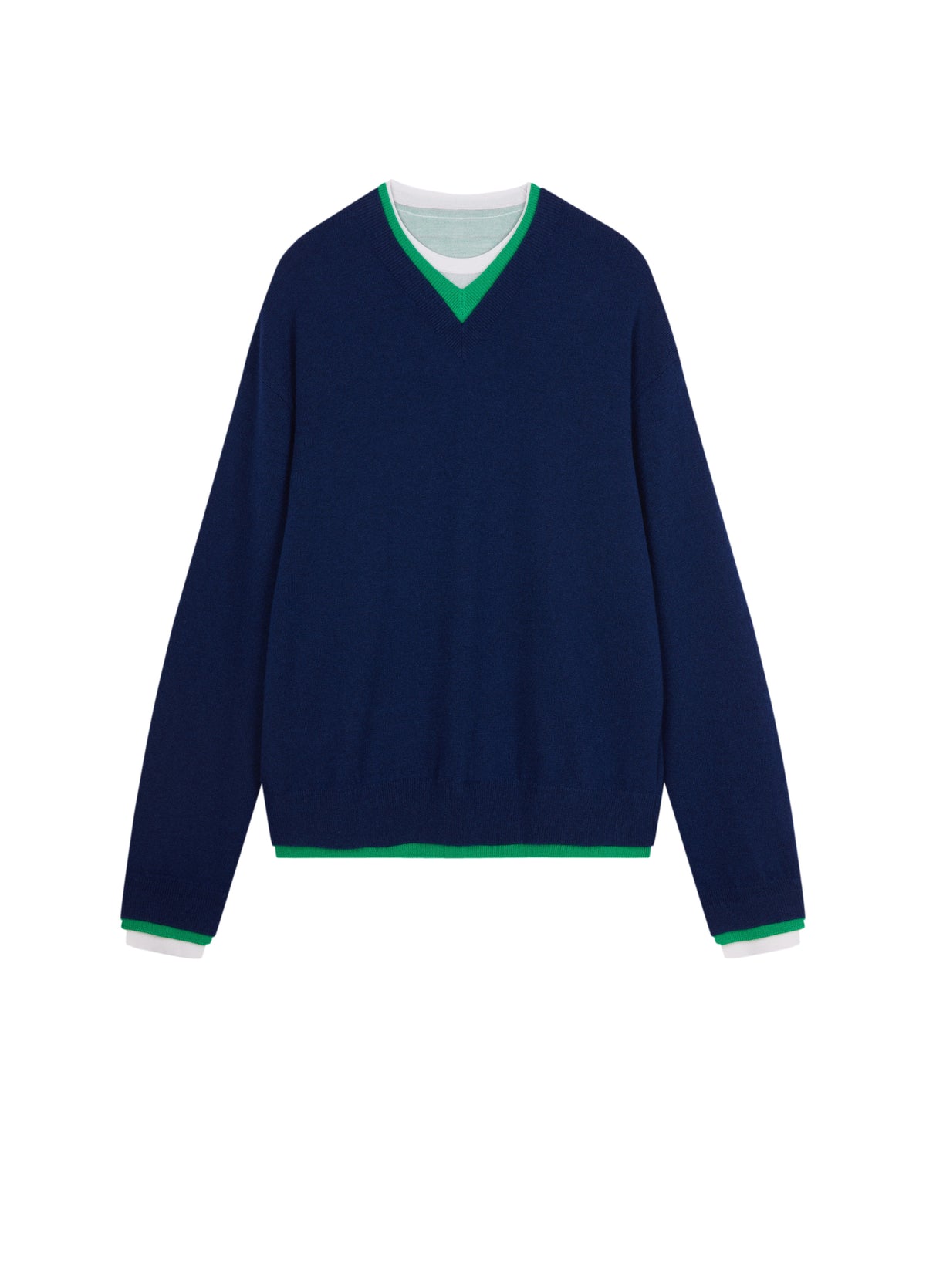 Sweater / JNBY Merino Wool Cashmere Blend V-Neck Pullover