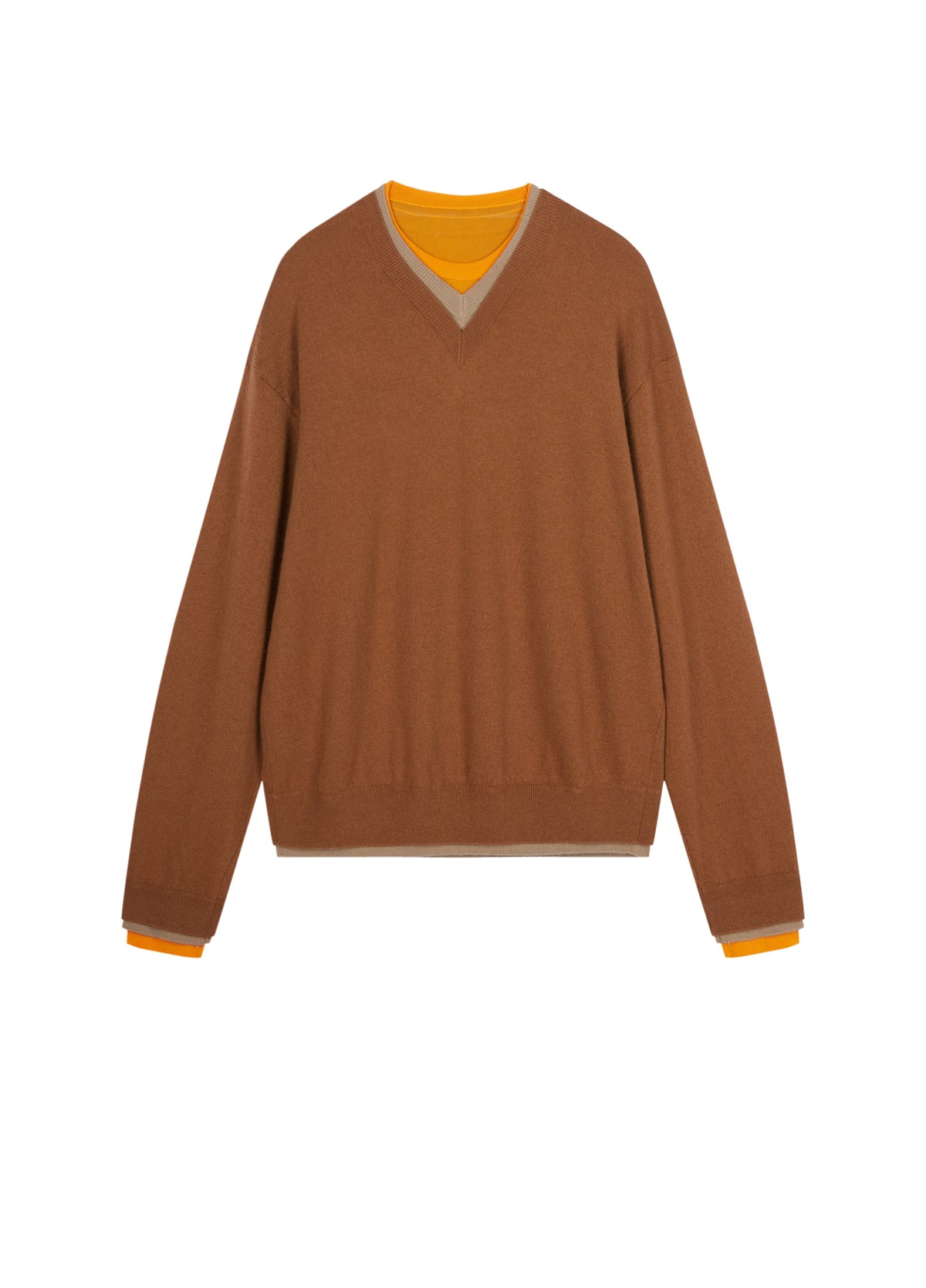 Sweater / JNBY Merino Wool Cashmere Blend V-Neck Pullover