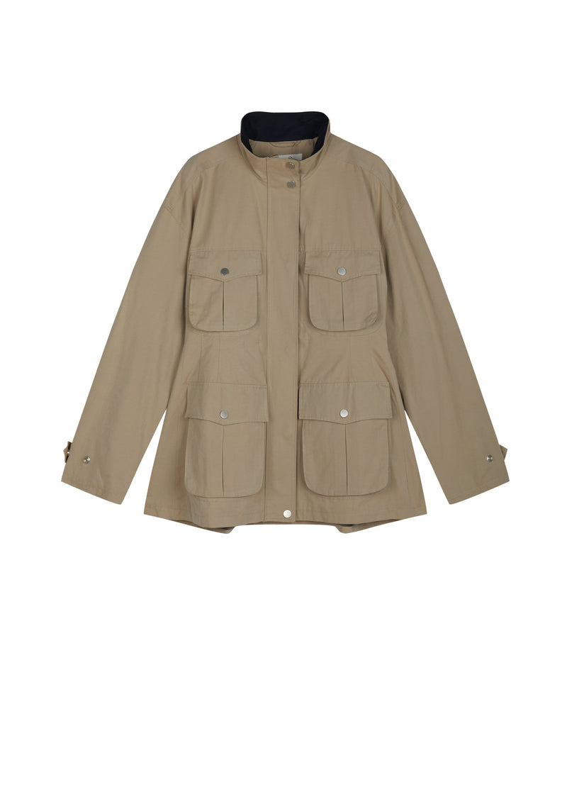 Jacket / JNBY Oversized Cotton Blend Stand Collar Coat