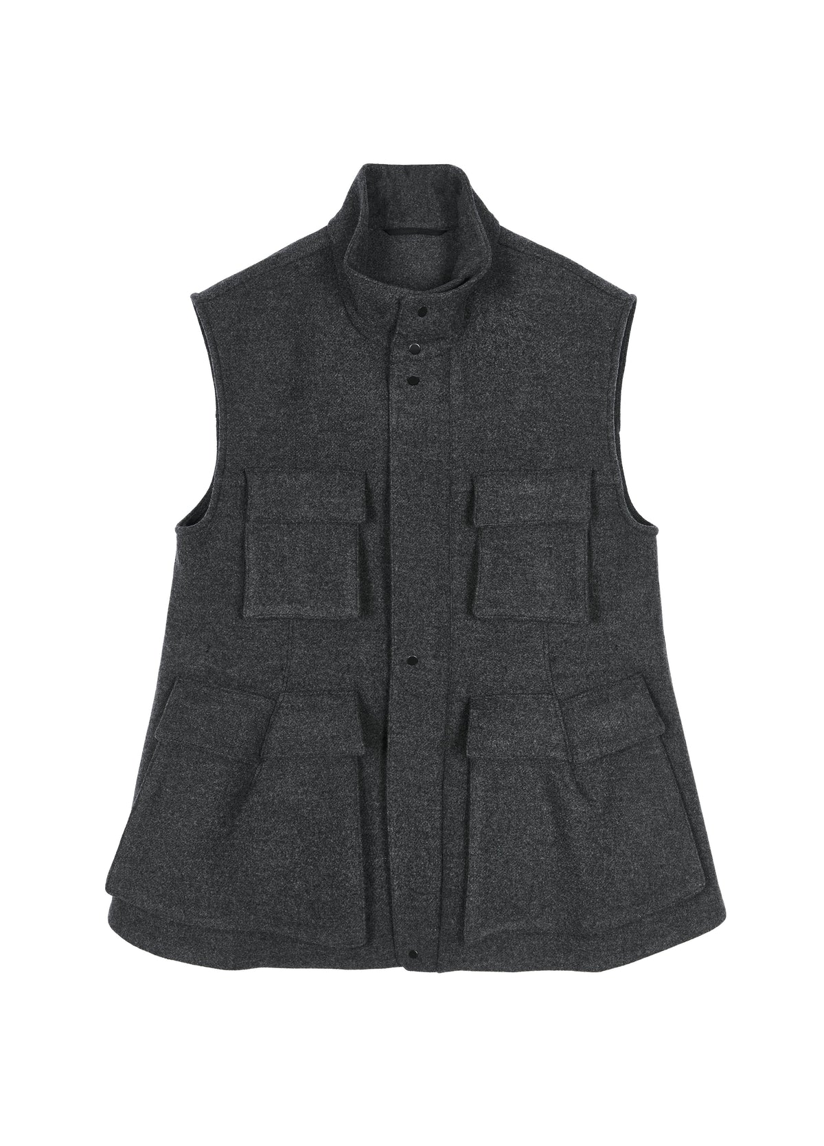 Vest / JNBY Wool Melton Stand Collar Sleeveless Vest