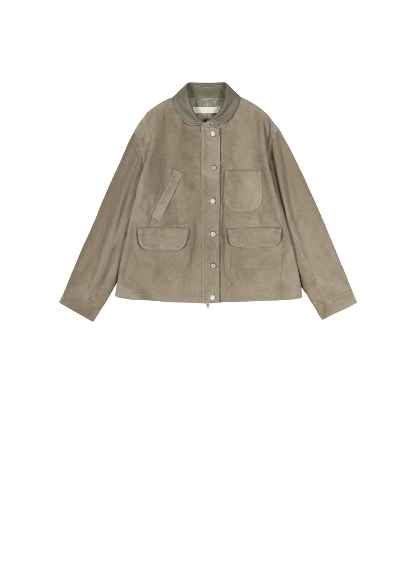 Jacket / JNBY Relaxed Suede Leather Biker Jacket