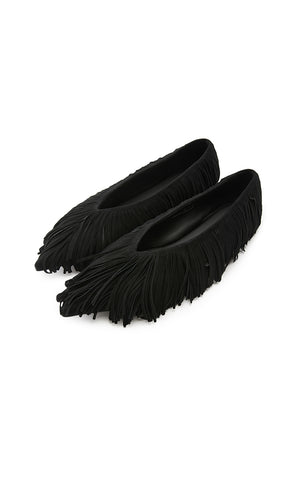 Shoes / JNBY Suede Fringe Flats Black