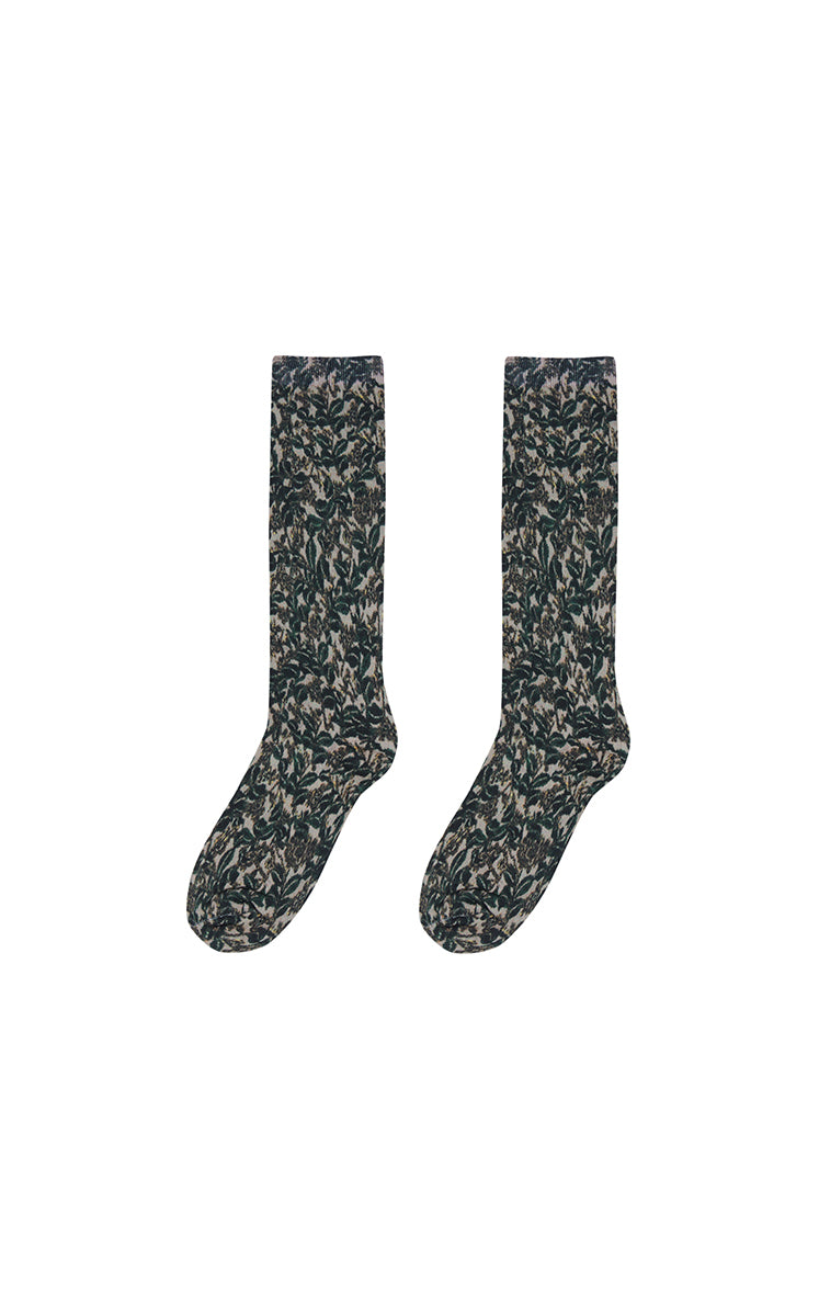 Socks / JNBY Retro High Crew Socks Khaki M