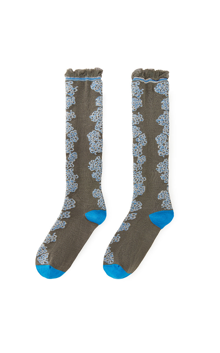 Socks / JNBY Silky High Crew Socks Colorful Blue M