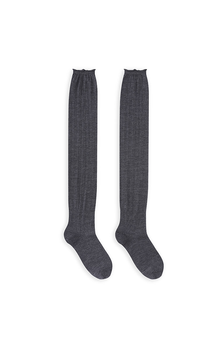 Socks / JNBY Knee-High Wool Blend Socks Black M