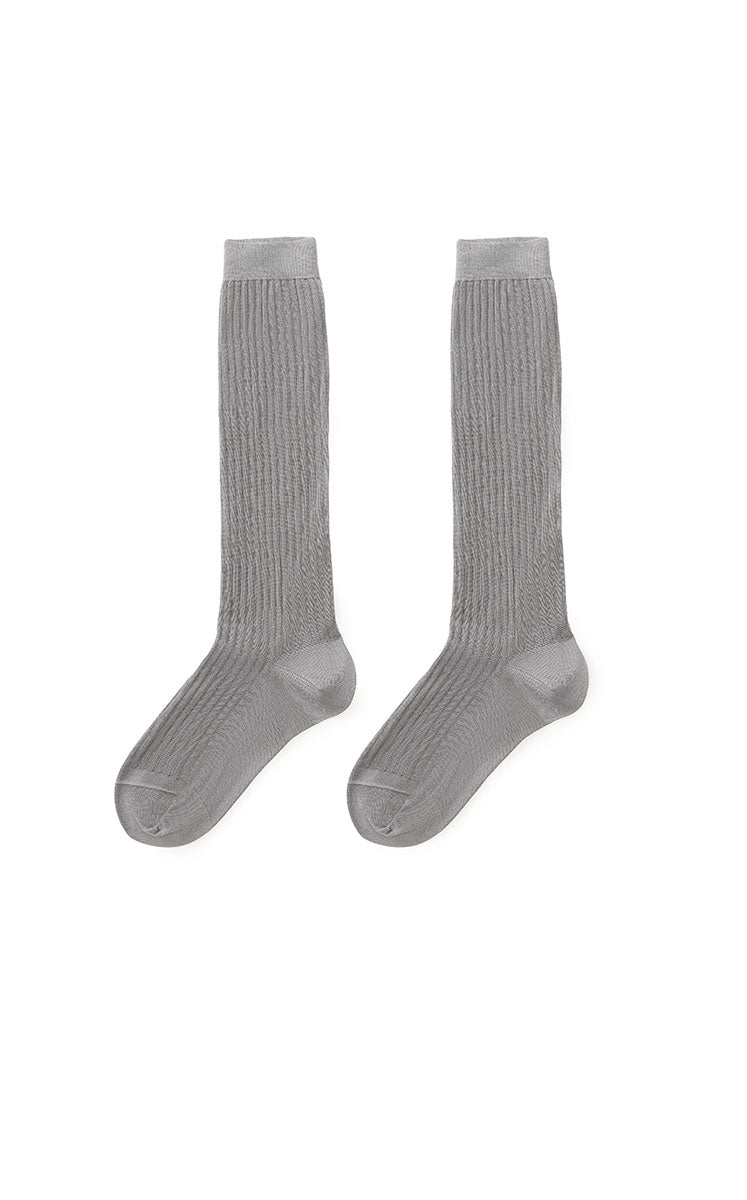 Socks / JNBY Knee-High Mercerized Cotton Socks Grey M