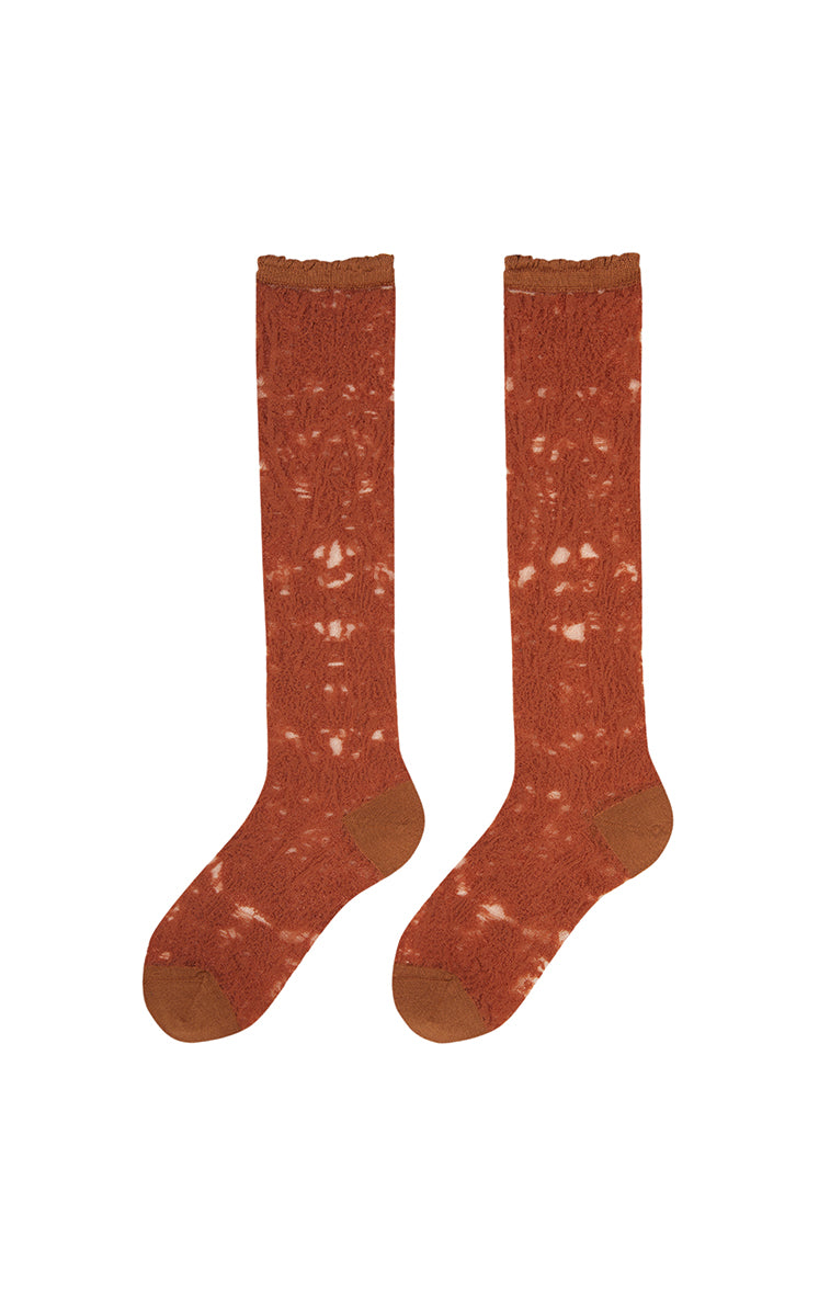 Socks / JNBY Textured High-Crew Socks Burnt Orange M