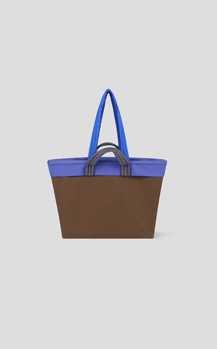 Bag / JNBYHOME Cotton Canvas Two-Tone Tote Blue Brown M