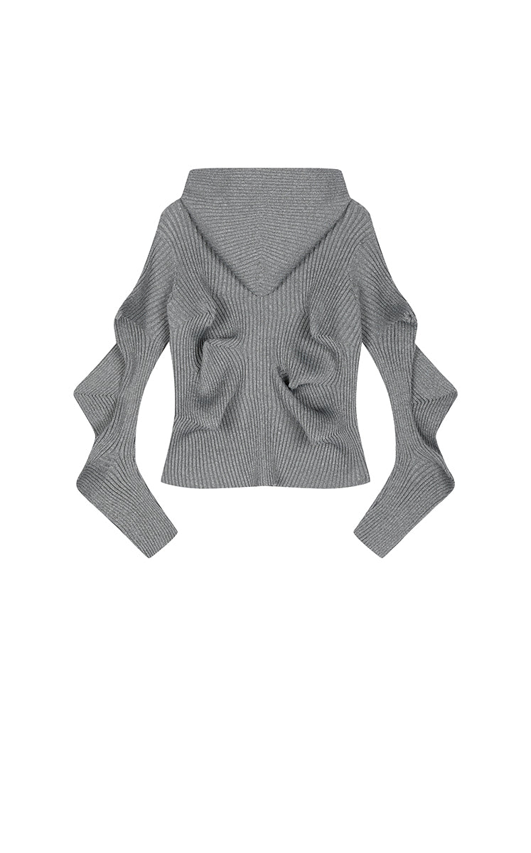 Sweater / JNBY Textured Stretch Longline Hooded Cardigan