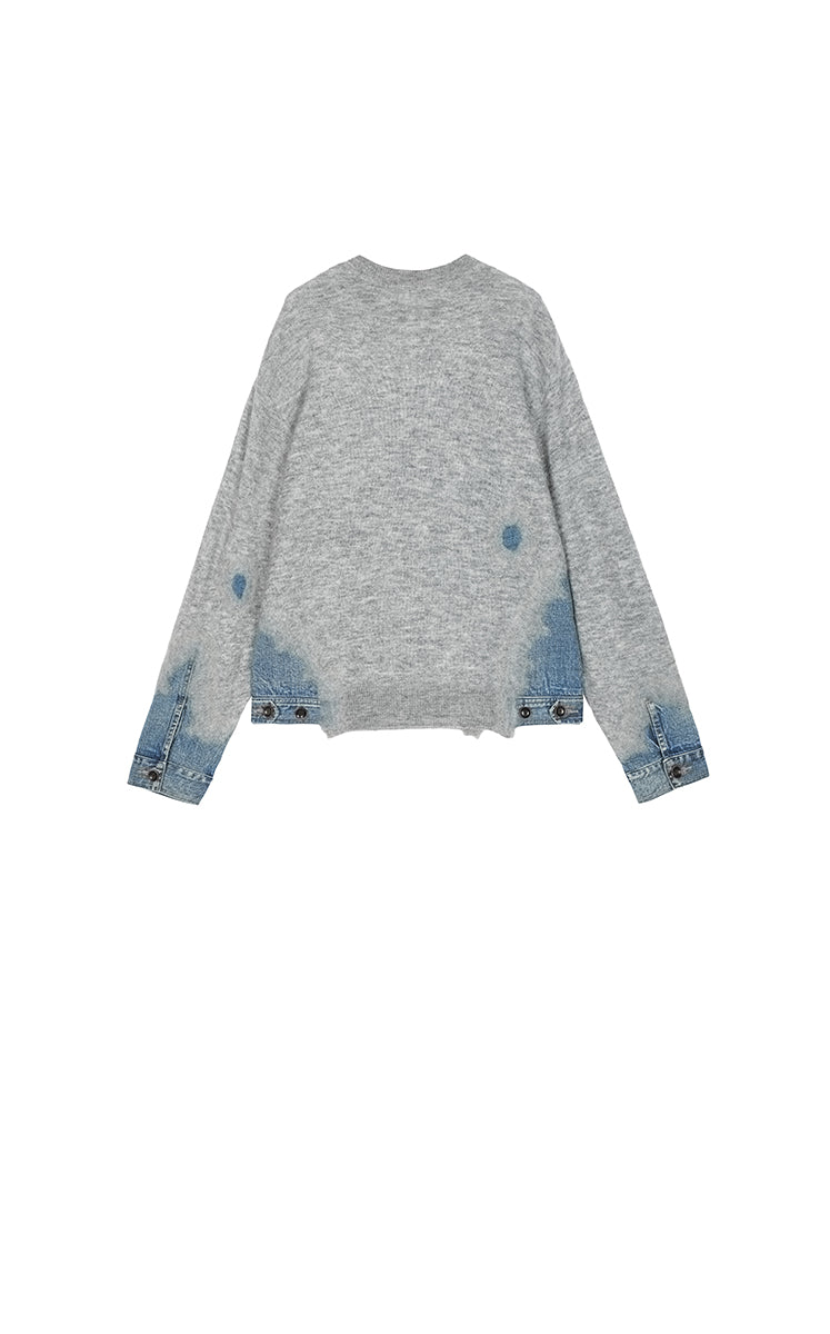 Sweater / JNBY Oversized Knitted Denim Panel Pullover
