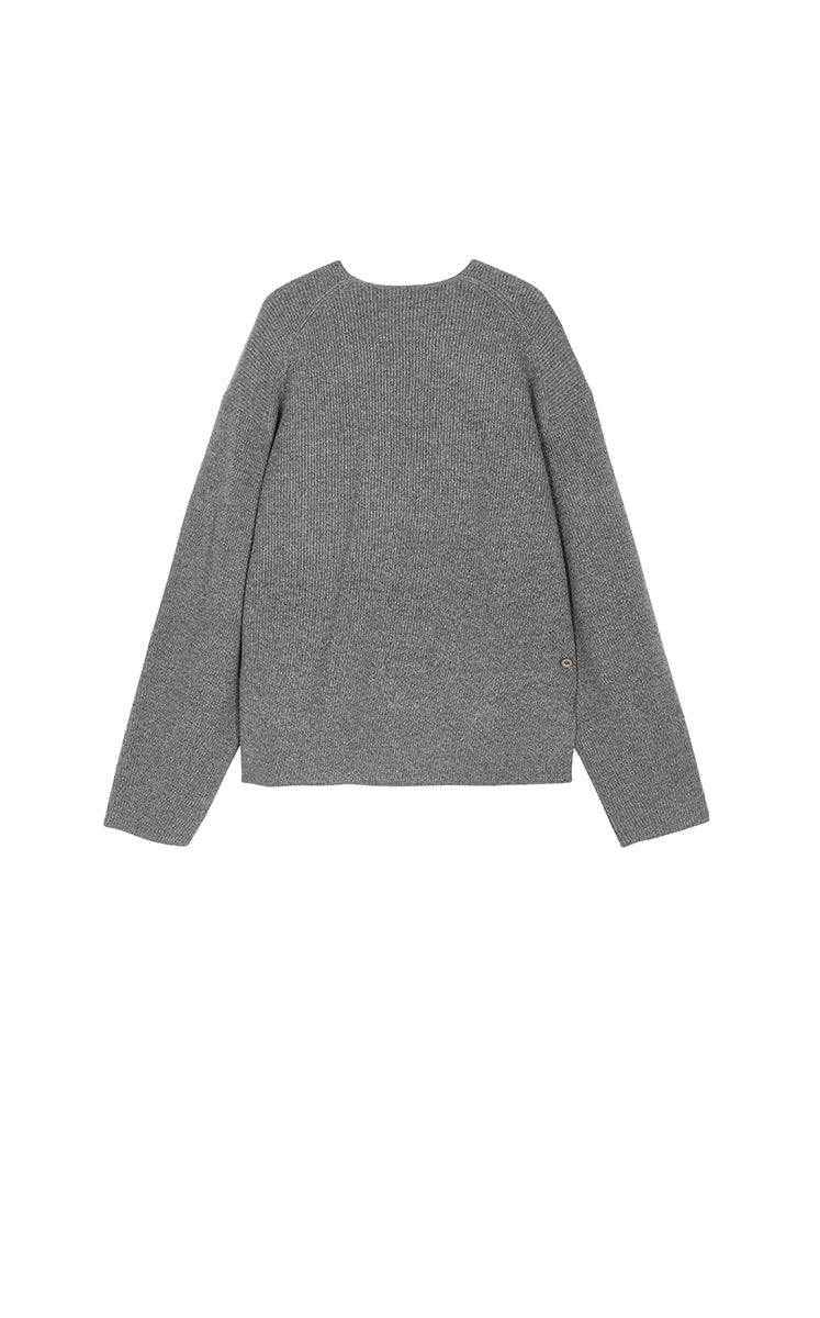Sweater /(ESG)JNBY Loose Overlap Front Wool Pullover