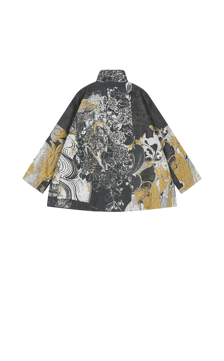 Coat / JNBY A-Line Jacquard Wool Blend Jacket