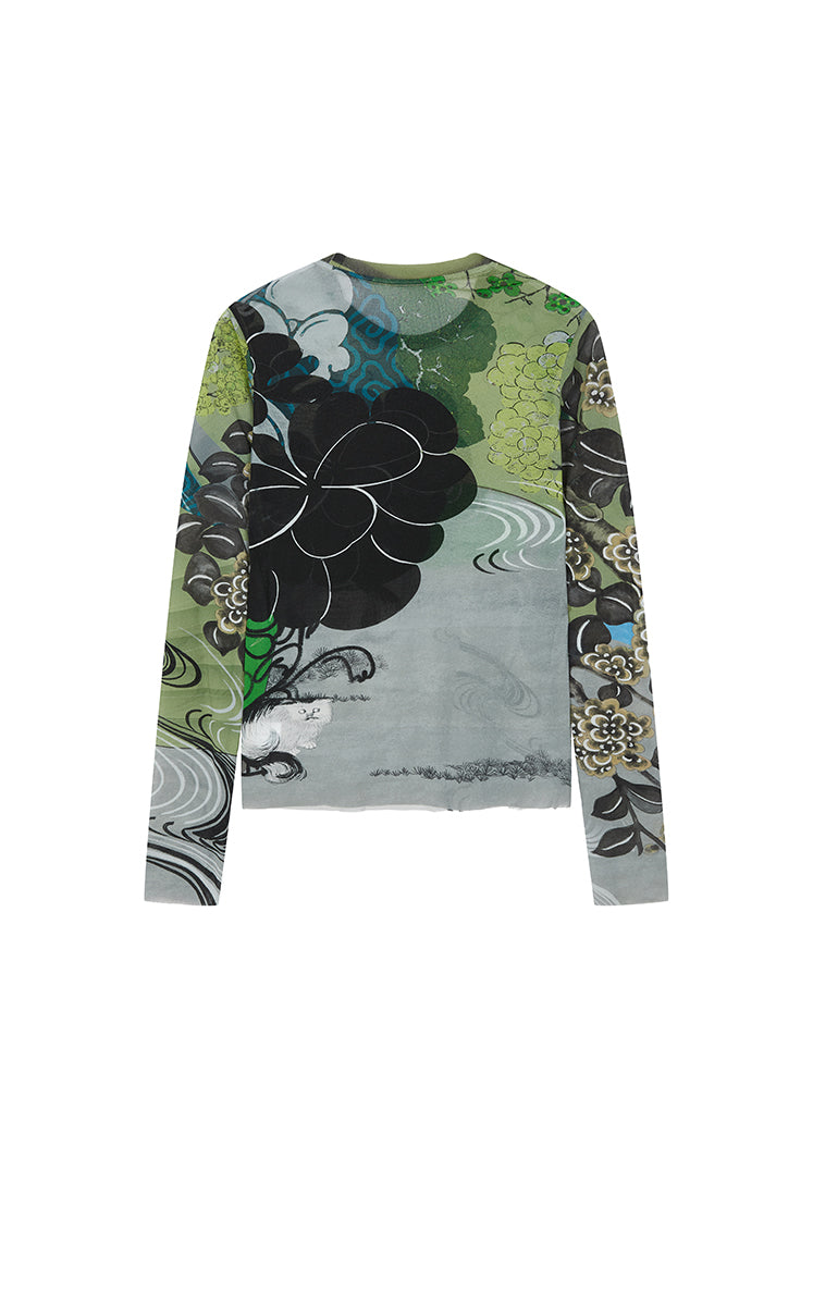 T-Shirt / JNBY Printed Slim Fit Long-Sleeve Tee