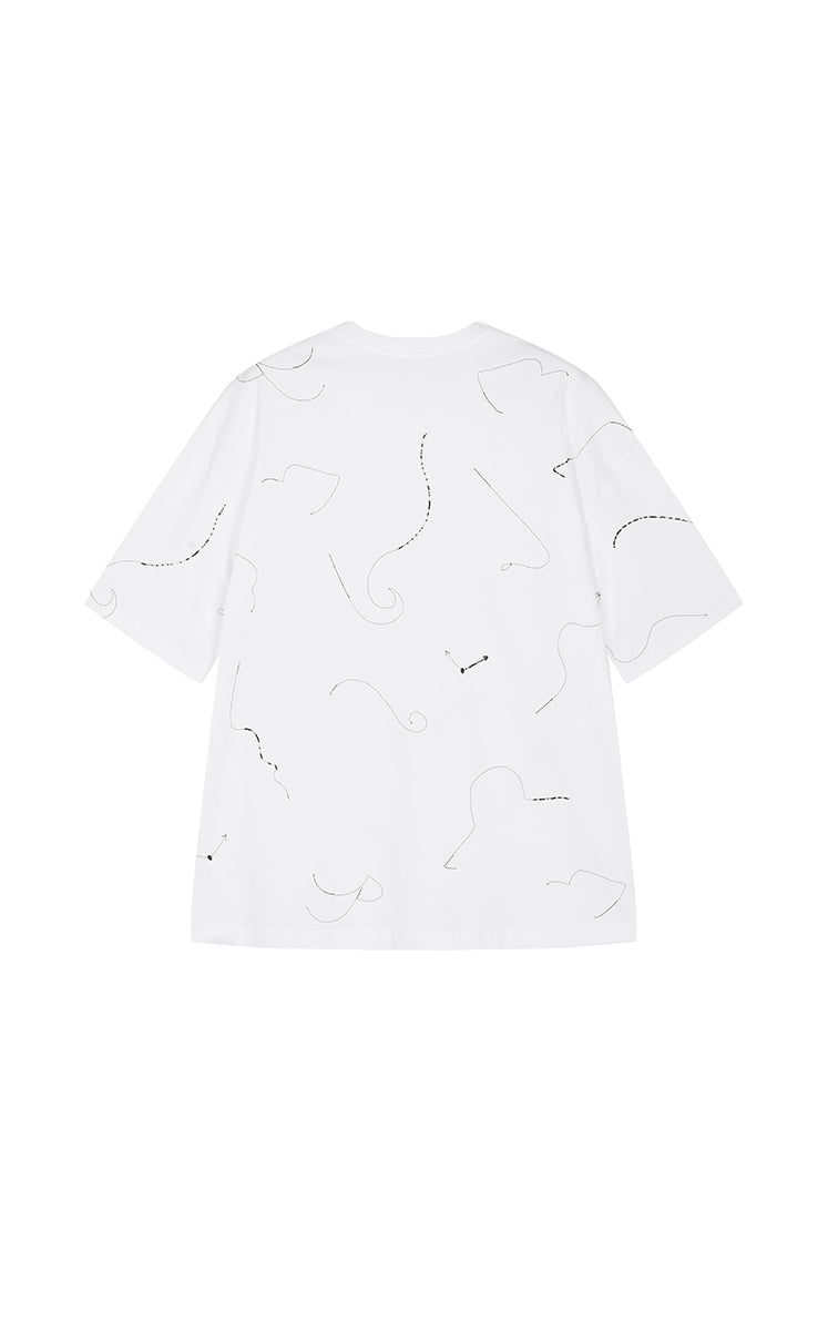 T-Shirt / JNBY Asymmetric Oversized Cotton Tee
