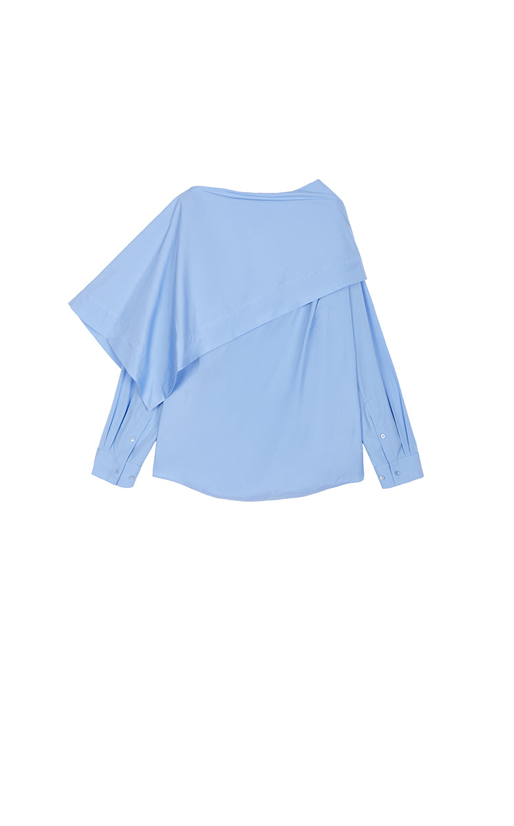 Shirt / JNBY Draped Poplin Long Sleeve Top Pink purple blue