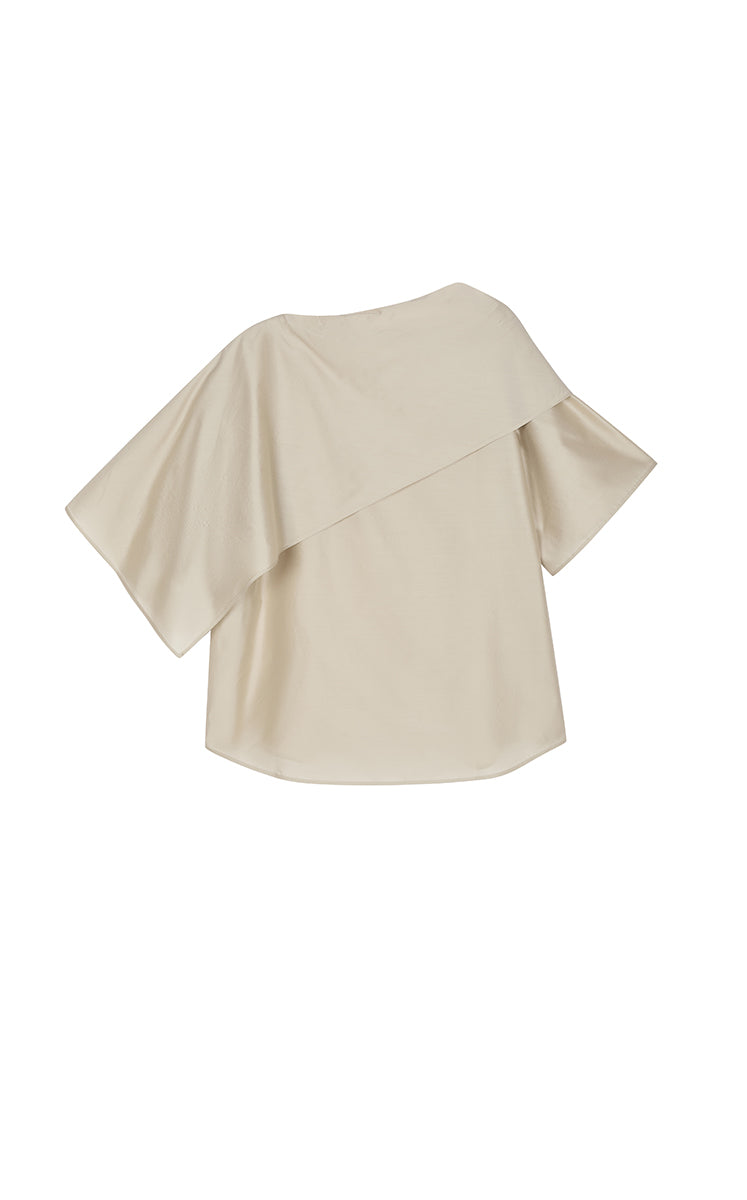 Shirt / JNBY Draped Wool-Silk Short Sleeve Top