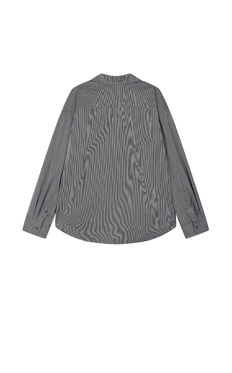 Shirt / JNBY Oversized Stripe-Layered Cotton Shirt