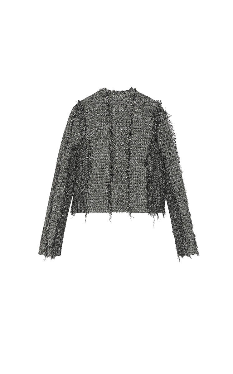 Sweater / JNBY Cropped Fitted Linen Blend Cardigan