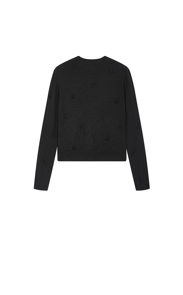 Sweater / JNBY Slim Fringe Wool Cardigan