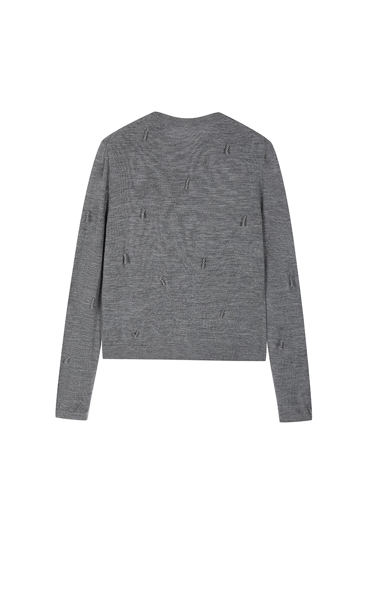 Sweater / JNBY Slim Fringe Wool Cardigan