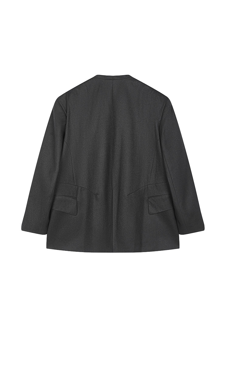 Blazer / JNBY Oversize Collarless Wool Blend Blazer