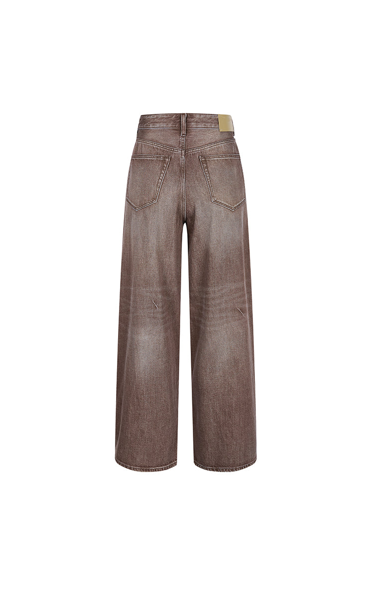 Pants / JNBY Wide-Leg Cuffed Full-Length Jeans