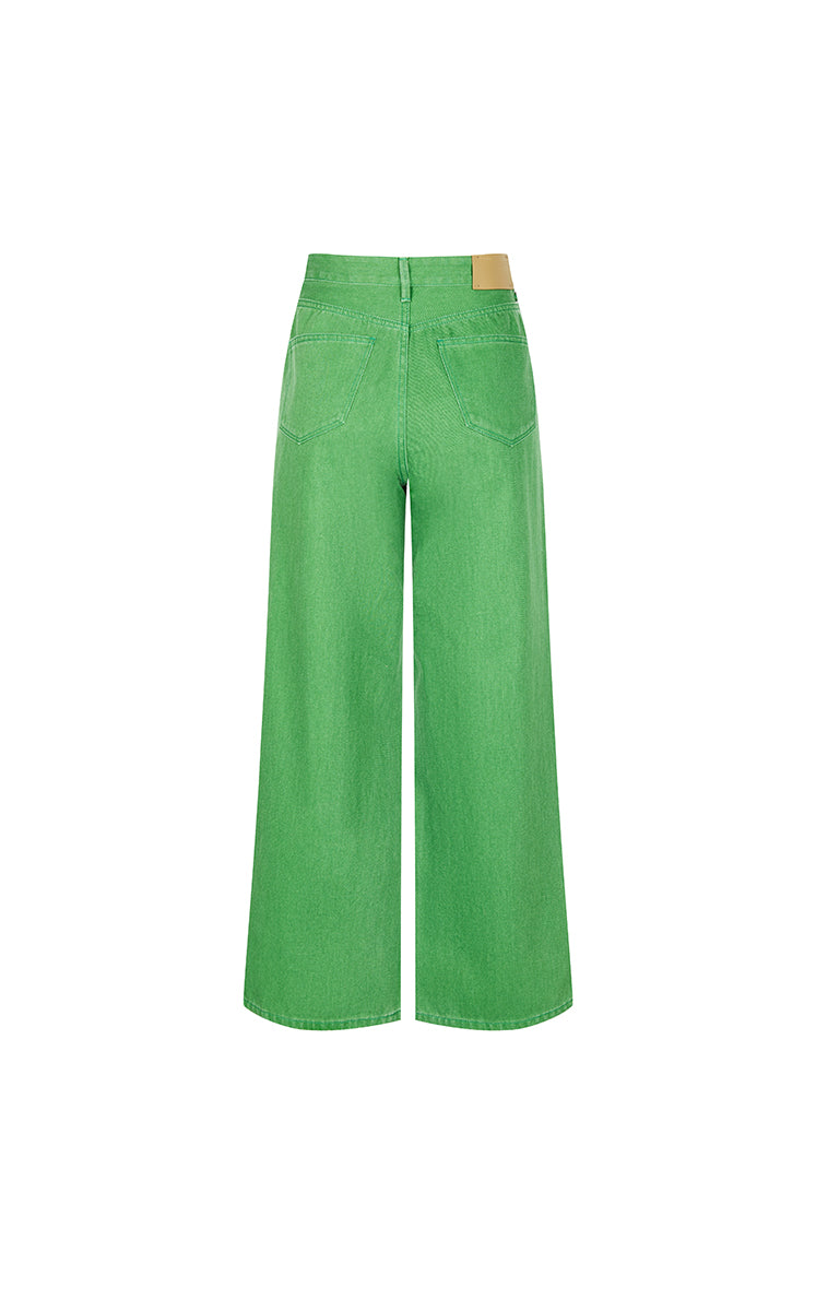 Pants / JNBY Coated Straight-Leg Extra-Long Jeans