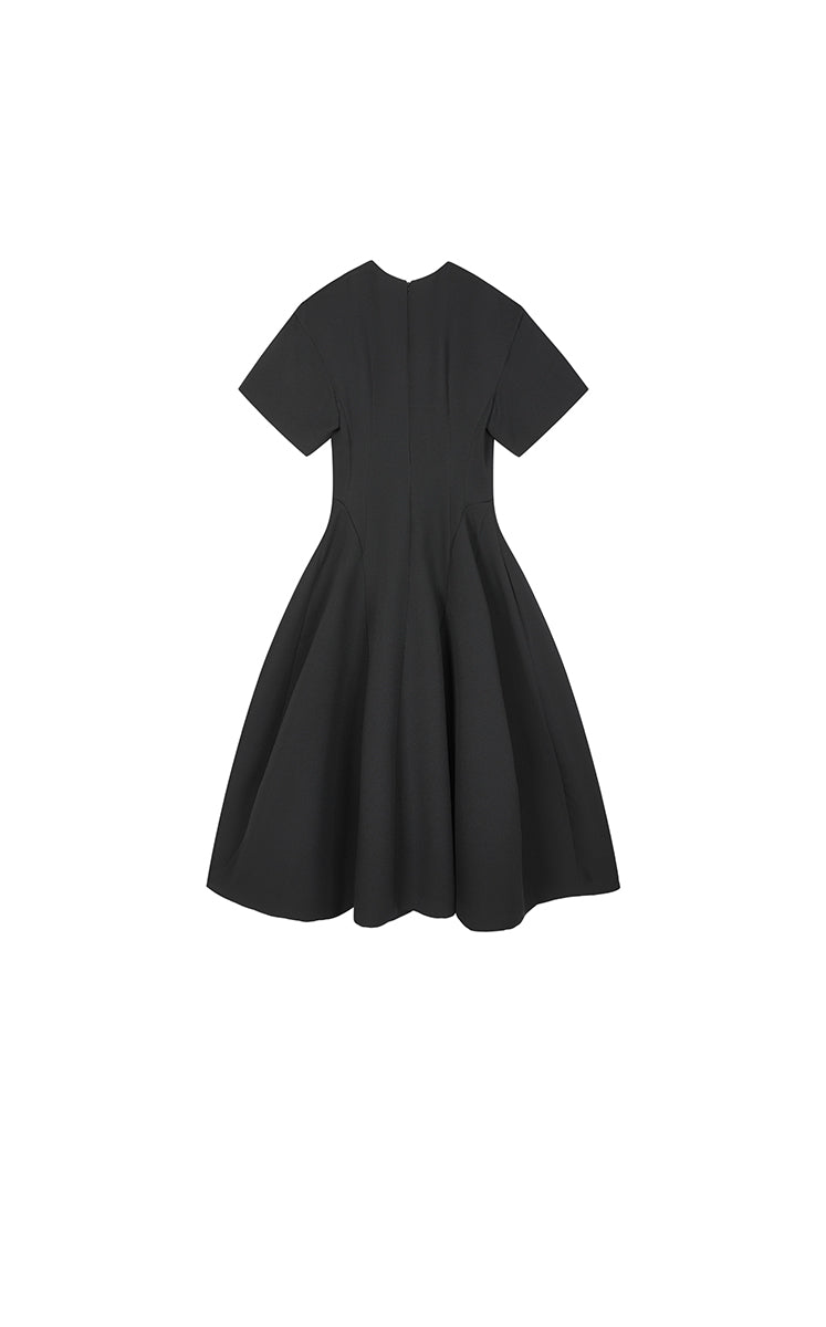 Dress / JNBY Lantern Hem Short Sleeve Midi Dress