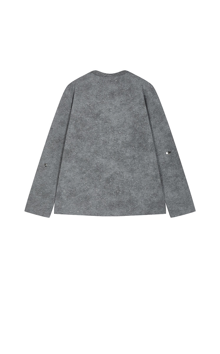 T-Shirt / JNBY Beaded Cotton Long Sleeve Tee