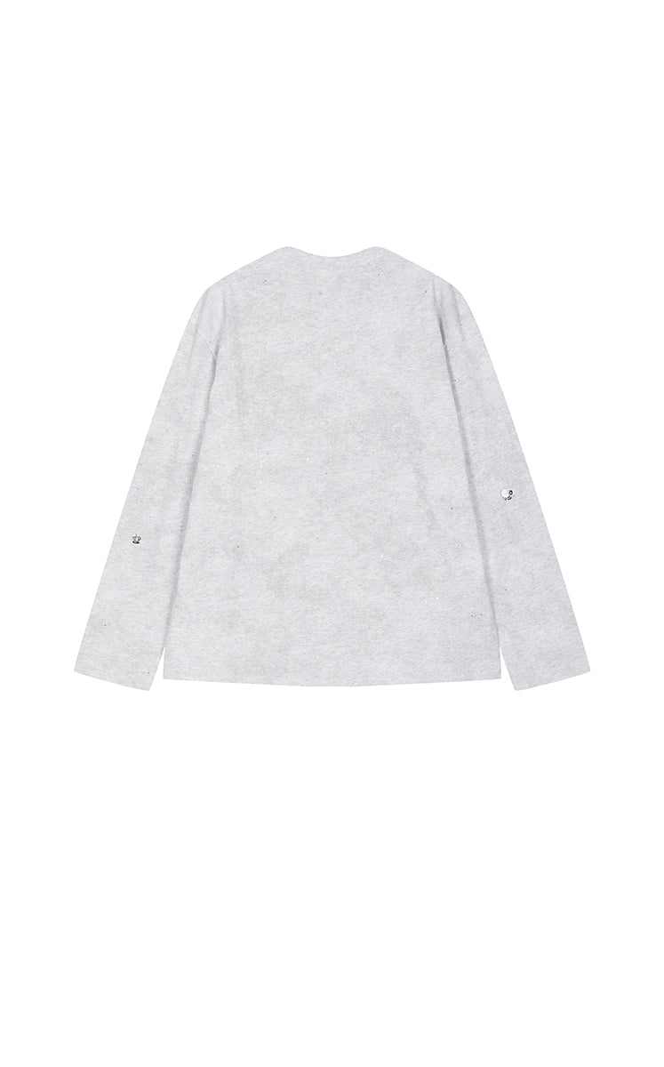 T-Shirt / JNBY Beaded Cotton Long Sleeve Tee