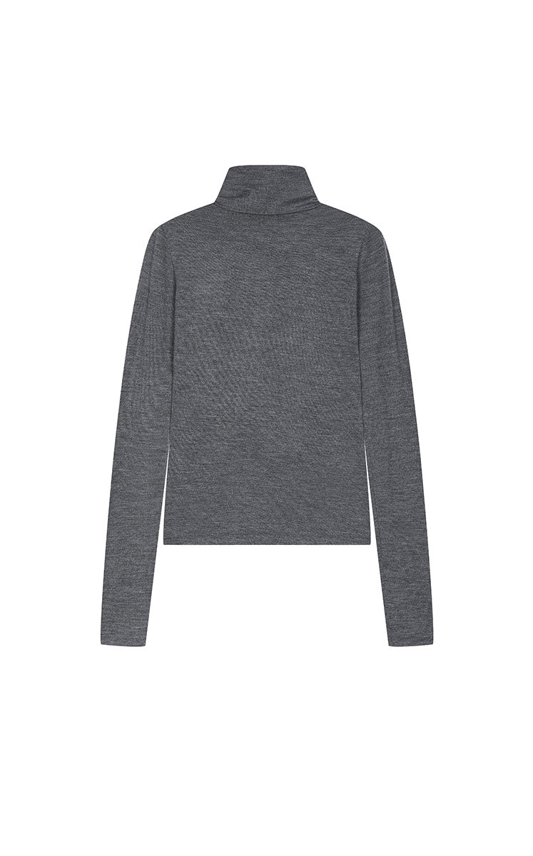 T-Shirt / JNBY Slim Fit Merino Wool Zip Neck Tee