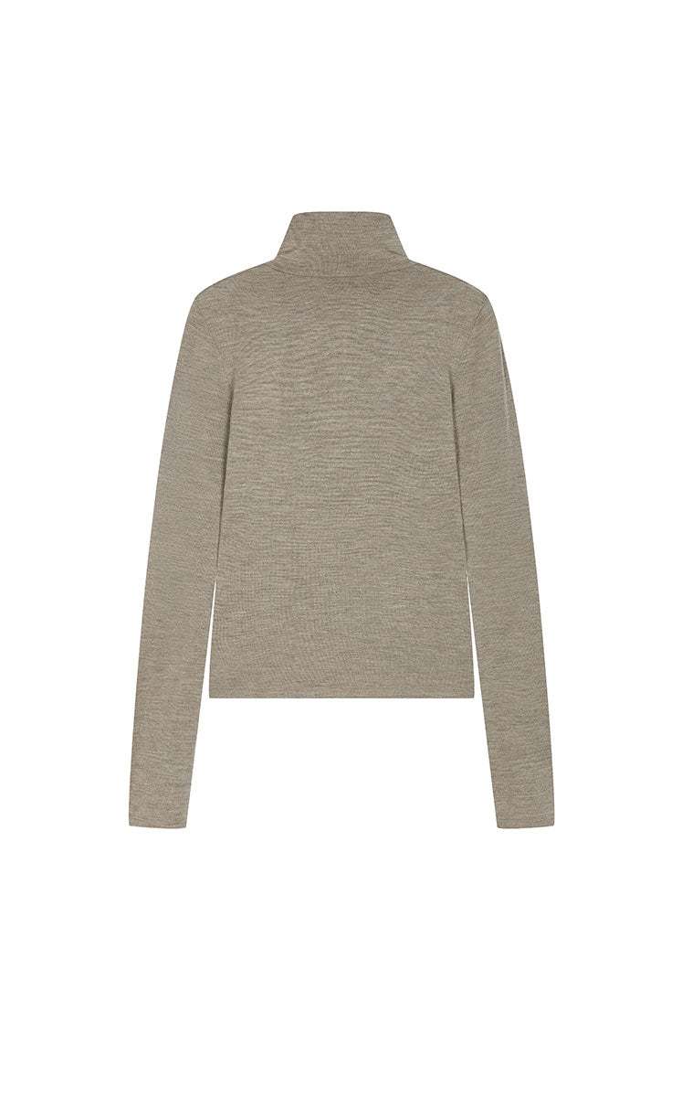 T-Shirt / JNBY Slim Fit Merino Wool Zip Neck Tee