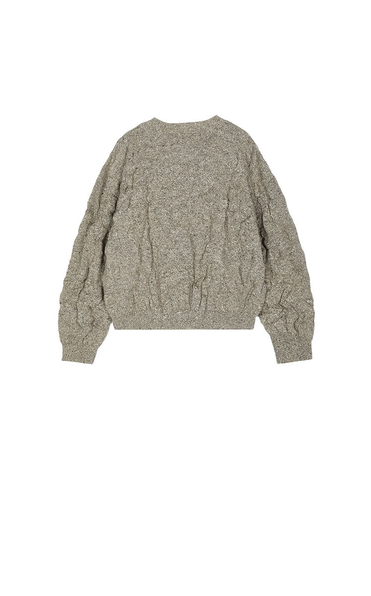 Sweater / JNBY Crinkled Wool-Silk Cardigan