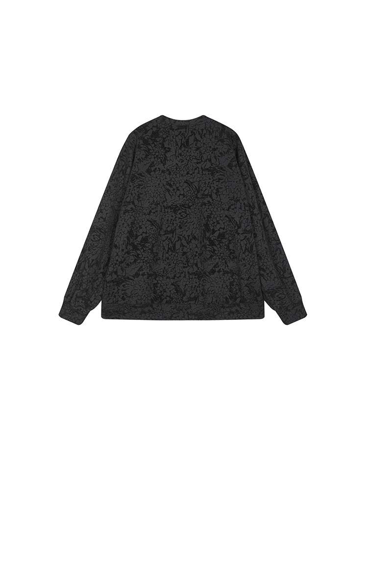 Sweatshirt / JNBY Oversized Flocked Floral Detail Pullover