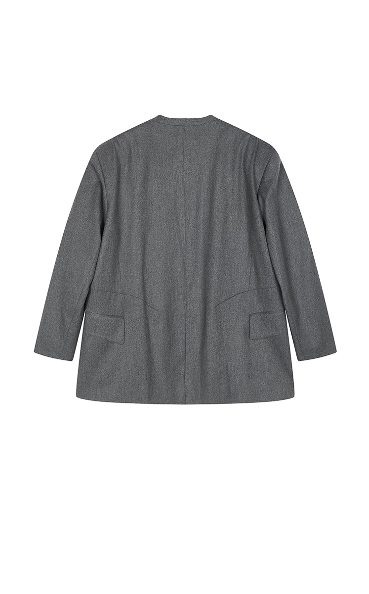 Blazer / JNBY Oversized Wool-Blend Collarless Blazer