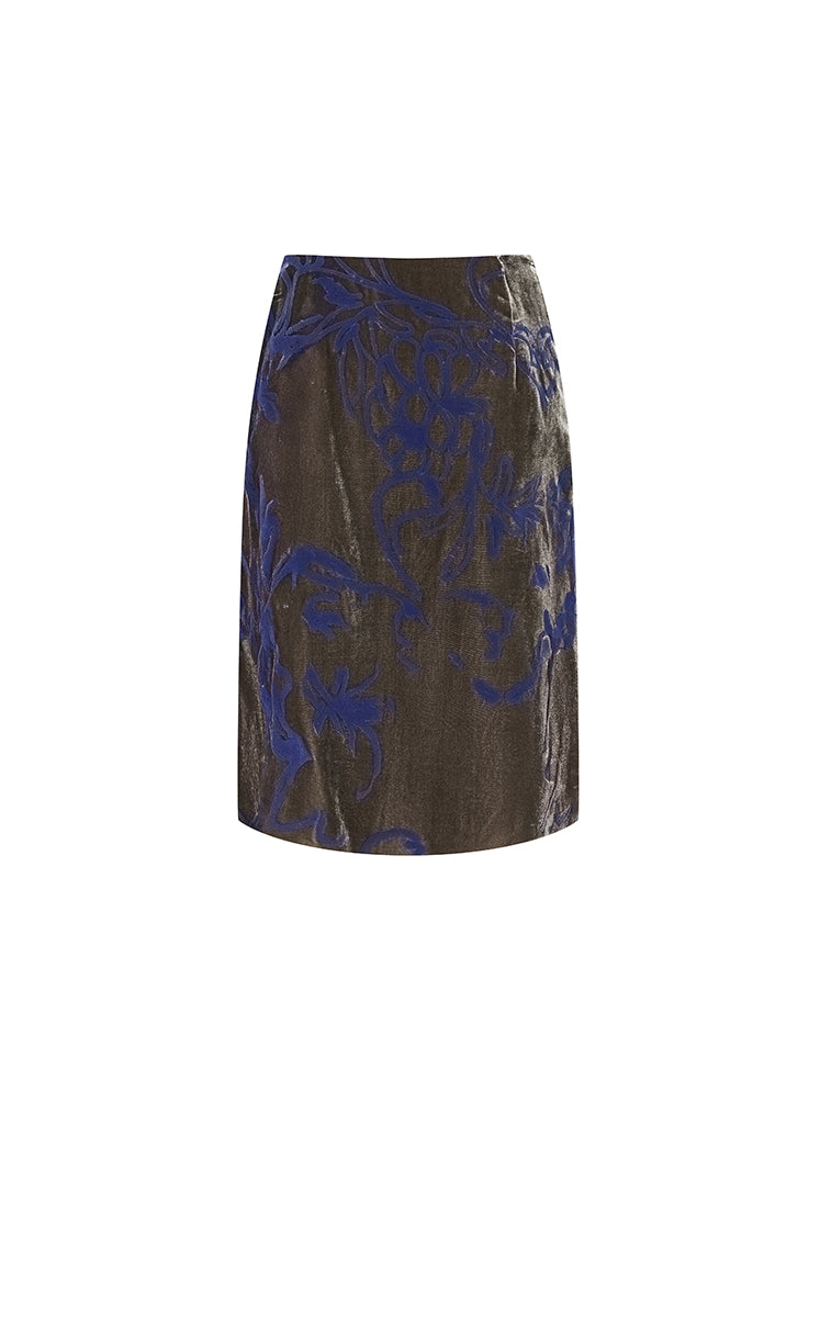 Skirt / JNBY A-Line Plant Flocked Midi Skirt