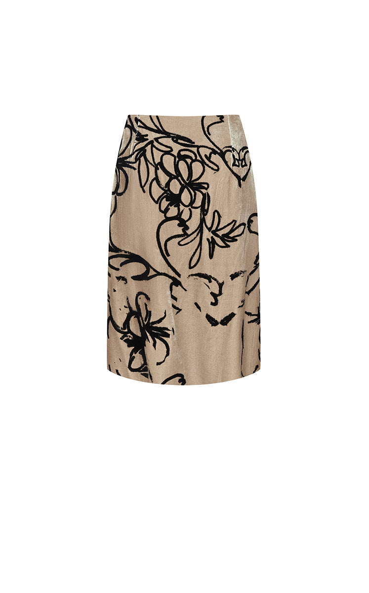 Skirt / JNBY A-Line Plant Flocked Midi Skirt