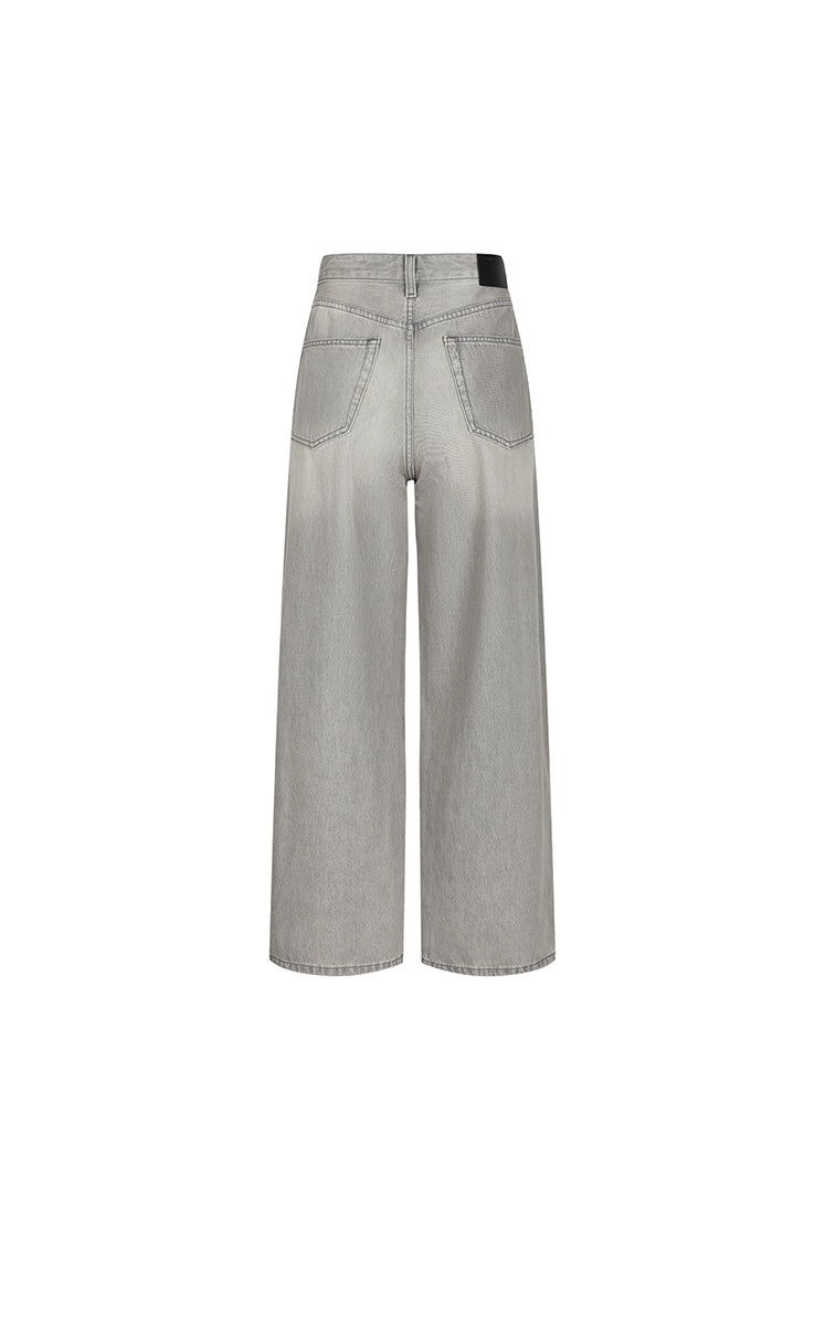 Pants / JNBY Tapered Washed Black Denim Trousers