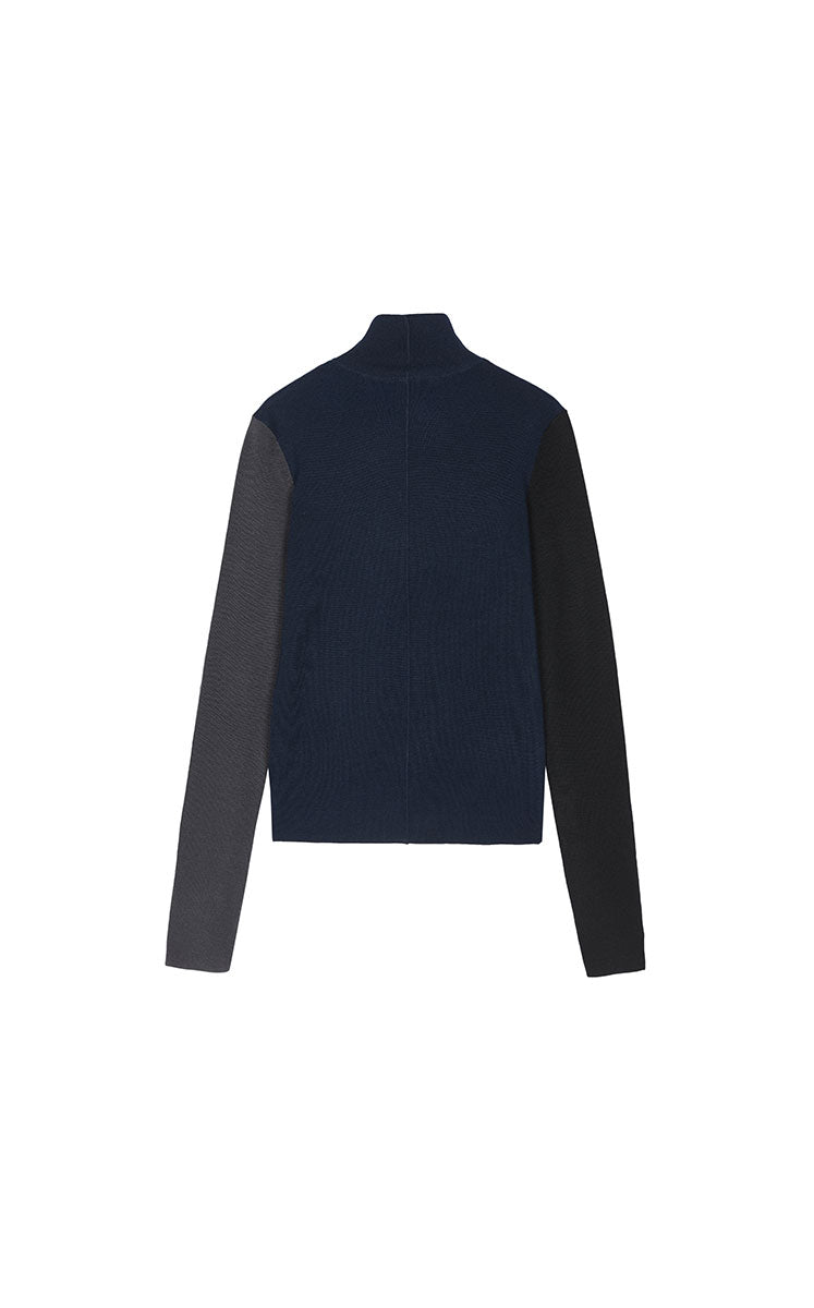 Sweater / JNBY Colorblock Wool Turtleneck Sweater
