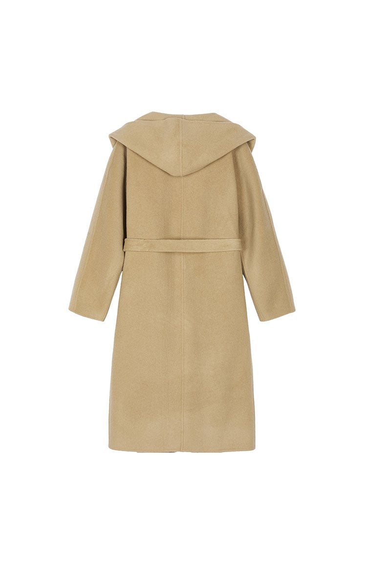 Coat / JNBY Wool Cashmere Hooded Long Coat