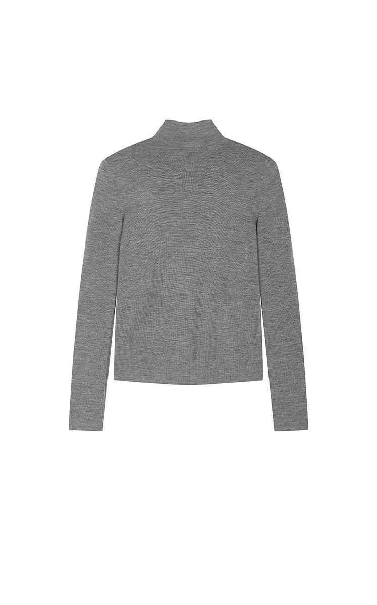 Sweater / JNBY Slim-Fit T-Neck Wool Blend Pullover