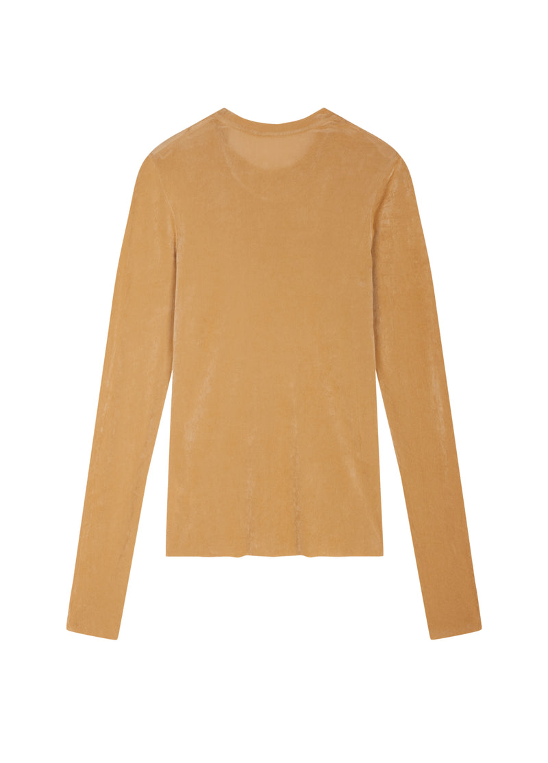 T-Shirt / JNBY Nylon Flocked Mesh Long Sleeve Top