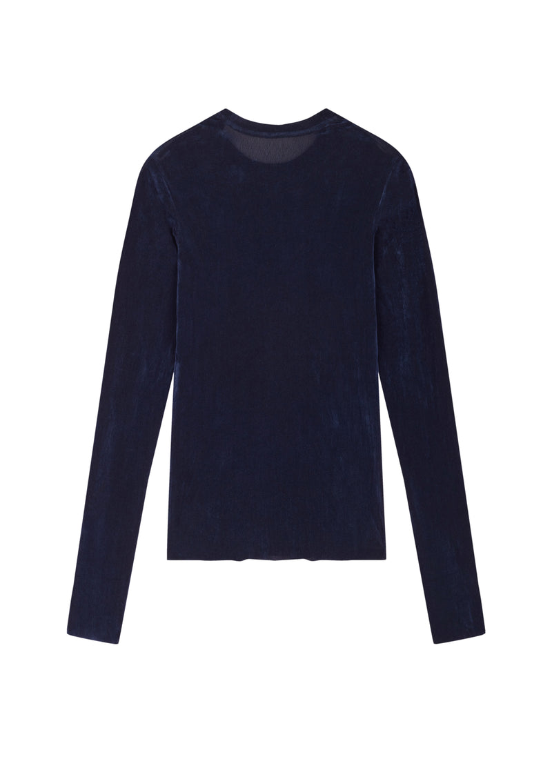 T-Shirt / JNBY Nylon Flocked Mesh Long Sleeve Top