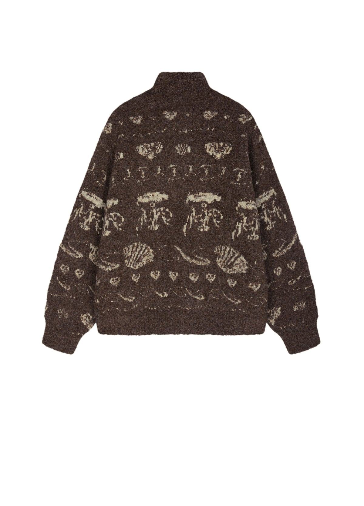 Cardigan / JNBY Alpaca Blend Jacquard Open Front Sweater