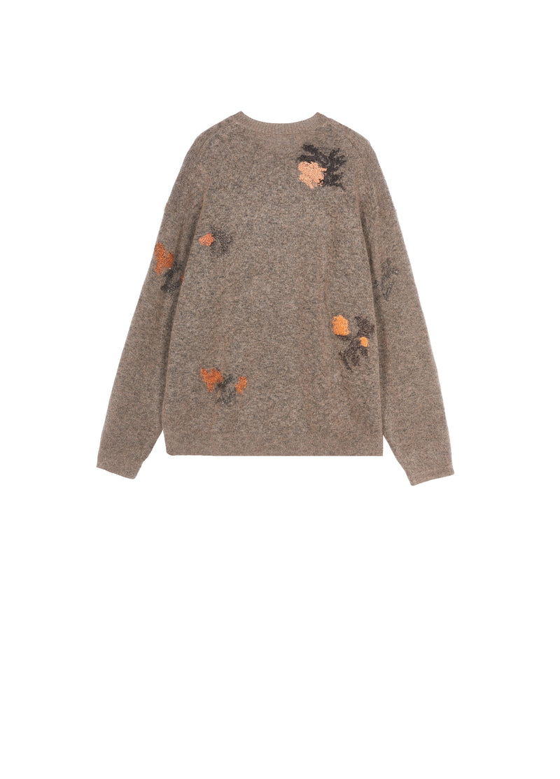 Sweater / JNBY Mohair Blend Oversized Floral Jacquard Pullover