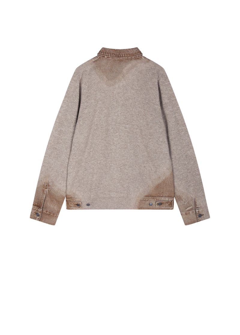 Cardigan / JNBY Wool Yak Blend Denim Patchwork