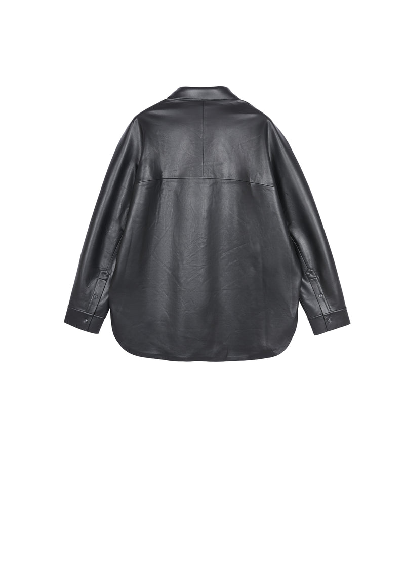 Jacket / JNBY Oversized Faux Leather Shirt Jacket